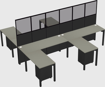 Shared l-shape cubicle