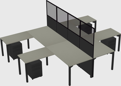 Shared l-shape cubicle
