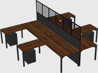 Shared l-shape cubicle