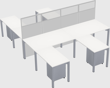Shared l-shape cubicle