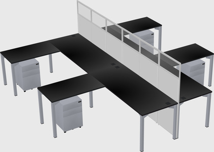 Shared l-shape cubicle