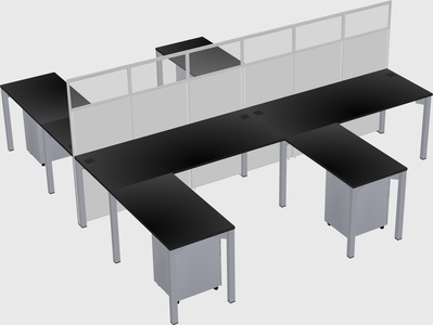Shared l-shape cubicle