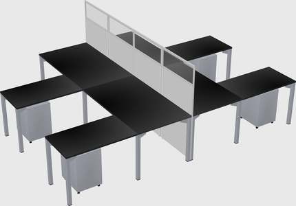 Shared l-shape cubicle