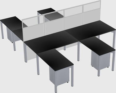 Shared l-shape cubicle