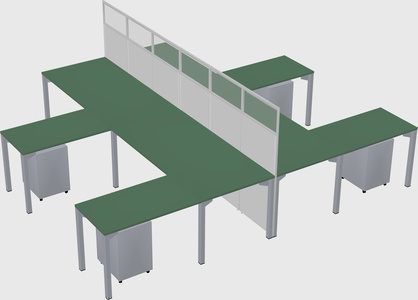 Shared l-shape cubicle