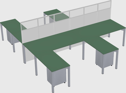 Shared l-shape cubicle