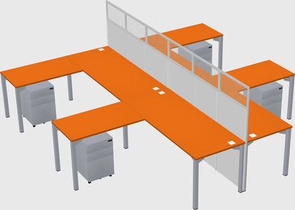 Shared l-shape cubicle