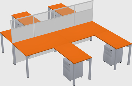 Shared l-shape cubicle