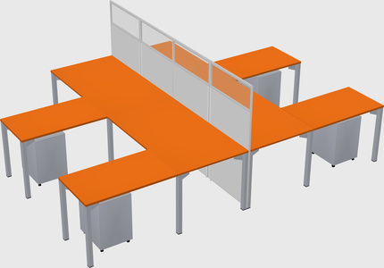 Shared l-shape cubicle