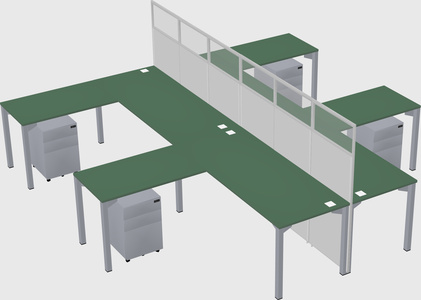 Shared l-shape cubicle