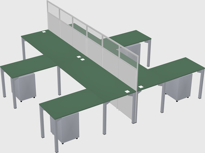 Shared l-shape cubicle