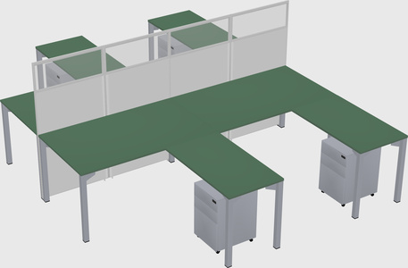 Shared l-shape cubicle