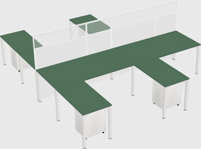 Shared l-shape cubicle