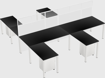 Shared l-shape cubicle