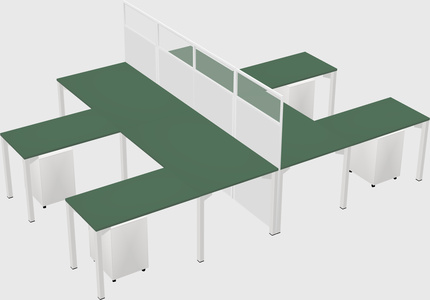 Shared l-shape cubicle