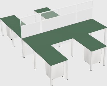 Shared l-shape cubicle