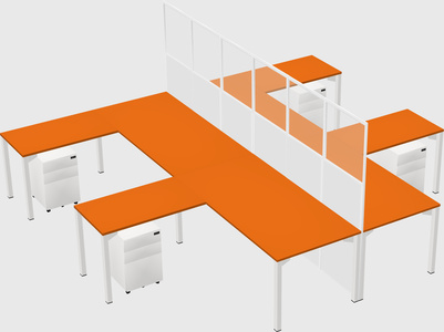 Shared l-shape cubicle