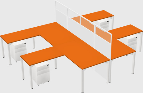 Shared l-shape cubicle