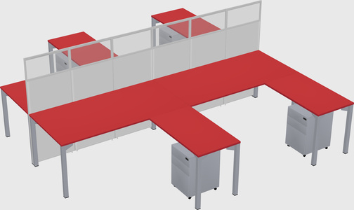 Shared l-shape cubicle