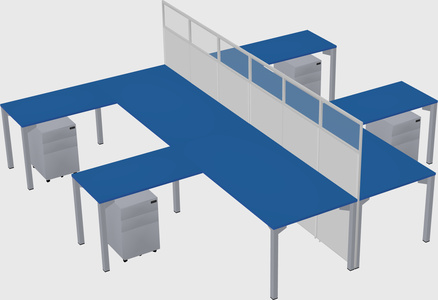 Shared l-shape cubicle