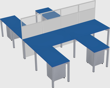 Shared l-shape cubicle