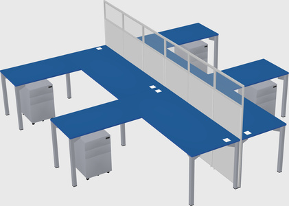 Shared l-shape cubicle