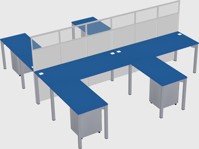 Shared l-shape cubicle