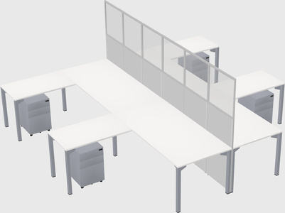 Shared l-shape cubicle