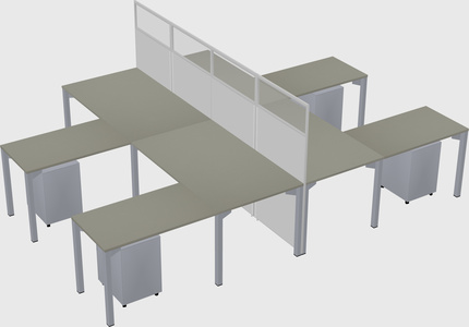 Shared l-shape cubicle