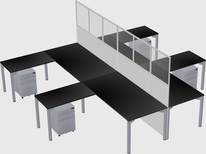 Shared l-shape cubicle
