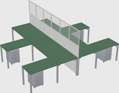 Shared l-shape cubicle