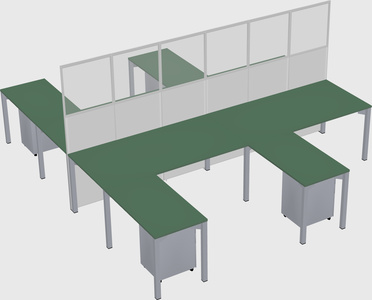 Shared l-shape cubicle