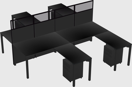 Shared l-shape cubicle