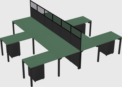 Shared l-shape cubicle