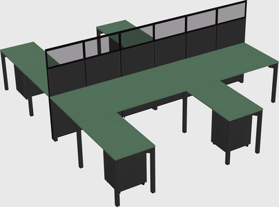 Shared l-shape cubicle