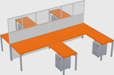 Shared l-shape cubicle