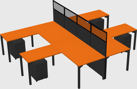 Shared l-shape cubicle