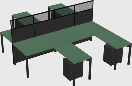 Shared l-shape cubicle