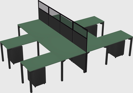 Shared l-shape cubicle
