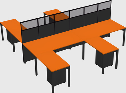 Shared l-shape cubicle