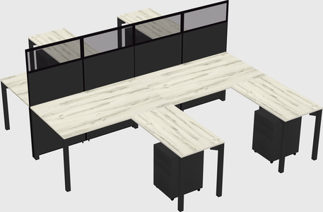 Shared l-shape cubicle