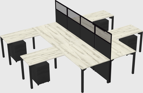 Shared l-shape cubicle