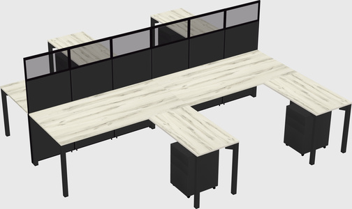 Shared l-shape cubicle