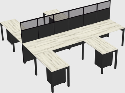 Shared l-shape cubicle