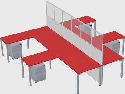 Shared l-shape cubicle