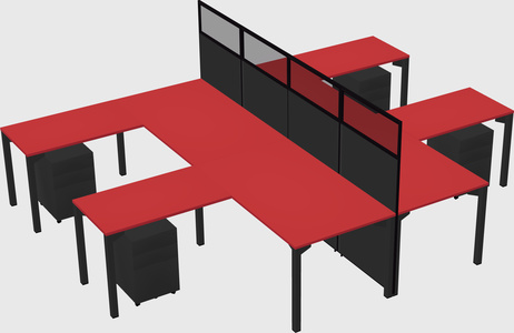 Shared l-shape cubicle