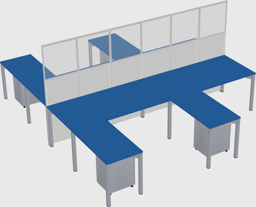 Shared l-shape cubicle