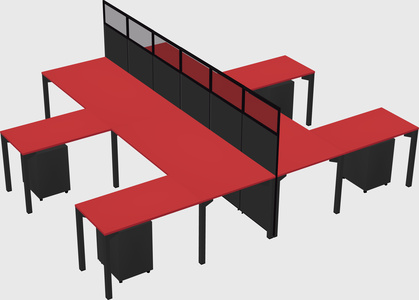 Shared l-shape cubicle