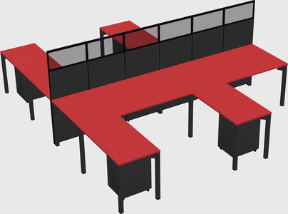 Shared l-shape cubicle