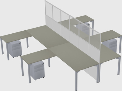 Shared l-shape cubicle